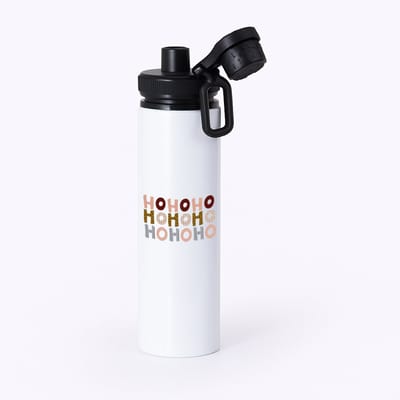 Hacebo® - Kerst ho ho ho waterfles met draaidop zwart - Kerstmis - Kerst beker - winter - kerst - christmas - kerst cadeau - water fles - 850ML