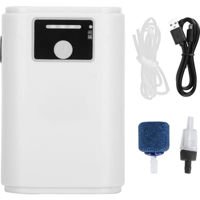 Aquarium Ultra Stille Luchtpomp Kit met Enkele Uitlaat Vistank Zuurstofpomp met Vermogensweergave(ZYN10 black
