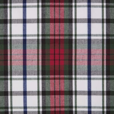 Homescapes Macduff geruite katoenen stof - verkocht per meter Tartan patroon rood wit groen 150 cm breed