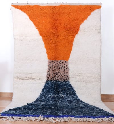 Poufs&Pillws Marokkaans Vloerkleed - 240 x 150 cm - Handgemaakt & Uniek - Gemaakt van 100% wol - Hoogpolig Beni Ouarain Tapijt - Berber Vloerkleed
