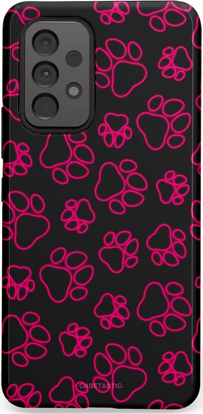 Casetastic Hoesje Geschikt voor Samsung A53 - Stijlvolle Beschermende Duo-layer Case - Neon pootjes