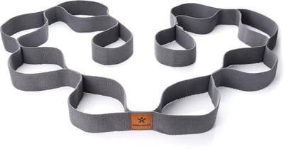 Thijox - BODYMATE Stretchband met 10 Lussen - 190 cm Lang en 3,8 cm Breed - 100% Natuurlijk Katoen - Ideaal voor Fitness, Fysiotherapie en Revalidatie