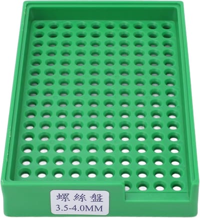 Schroefbakje Houder - Onderdelen Organizer - Werkplaats Organiseren - 160 Gaten Ontwerp - 14.99 x 11.99 x 3 cm - Grijs