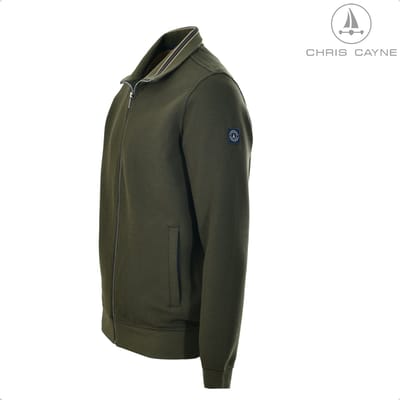 Chris Cayne heren vest - M - groen - structuur - honeycomb - effen - vest met rits - steekzakken met rits
