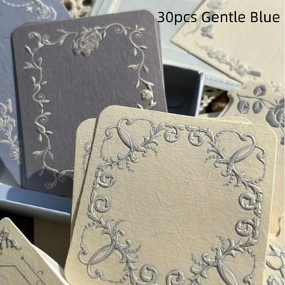 30 Feuilles/set Papier d'Impression Spécial Gaufré Letterpress Vintage Papier Épais pour Bloc-notes Papier Décoratif, Nœud en Dentelle à l'Intérieur, Papier Matériel Minimaliste pour Journal