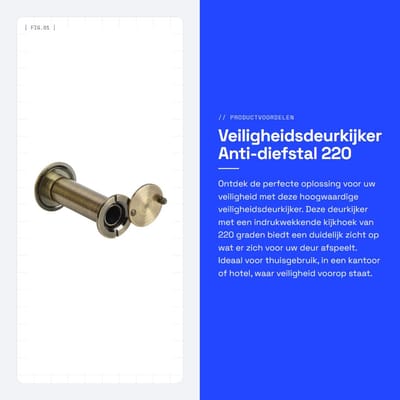 Dailygoods- Veiligheidsdeurkijker 220 Graden Kijkhoek - Anti-diefstal - Duurzaam - Eenvoudig te Installeren - Geschikt voor Deurdikte 55-90 mm - Bescherming tegen Inbraak - Deurkijker