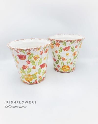 Bloempotten - Villa Pottery - Terracotta - Handgemaakt - Decoratie - Woondecoratie - Bloempot met bloemen - Flowergarden 1_3 Multi orange