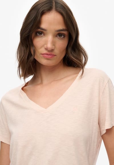 Superdry - Studios Slub T-shirt met Borduursel - Dames - T-shirts