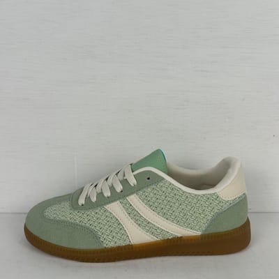 Retro sneakers met gevlochten motief groen Groen / 37