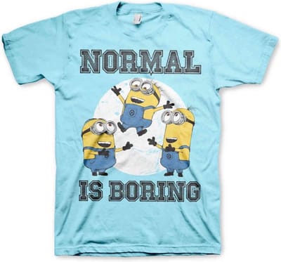 Minions Heren Tshirt -S- Normal Life Is Boring Blauw