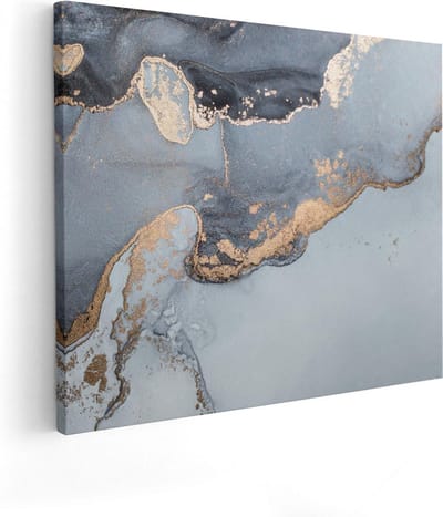 Artaza Canvas Schilderij Marmer Goud - 50x40 cm - Abstracte Wanddecoratie - Muurdecoratie Woonkamer - Kamer Accessoires
