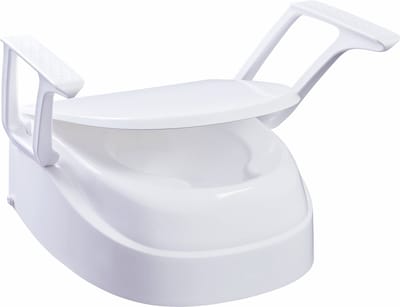 Toiletverhoger met deksel en armsteunen. 8, 12 of 15 cm hoog (instelbaar)