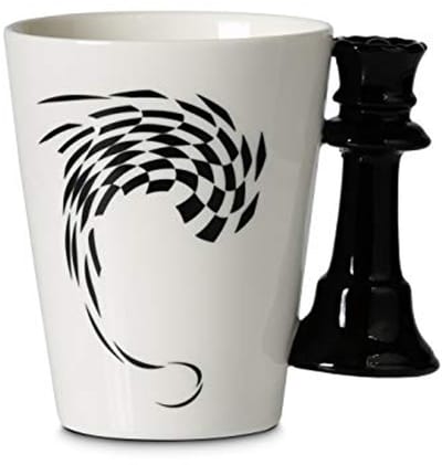 Froster Schaakmok met schaakstuk handvat, cadeau voor schakers, slimme mensen, 400 ml, geschenkdoos (koningin)
