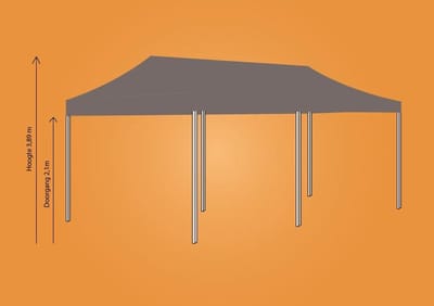 Plooitent 4x8 - Vouwtent 4x8 - Easy Up 4x8 - ALU - Kleur: ZAND INCL ZIJWANDENSET