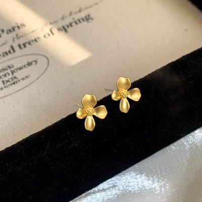 dames oorknoppen met bloemen-10mm-goud-zilver 925
