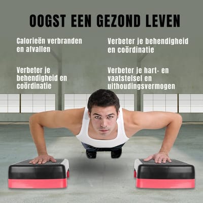 Core® Stepper Fitness - Fitness - Rood/Zwart- 46cm x 28cm x 11cm