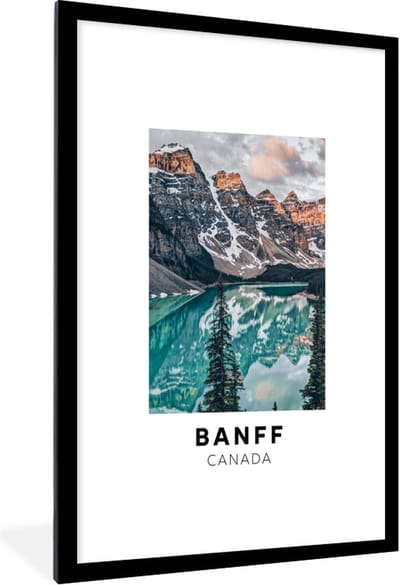 Fotolijst incl. Poster - Canada - Berg - Water - 80x120 cm - Posterlijst
