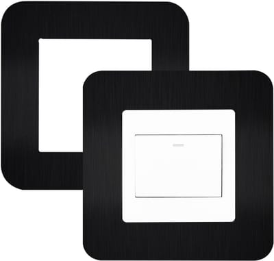 Decoratieve Lichtschakelaar Omranding Set (2 Stuks) Zwart