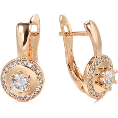 Boucles d'oreilles pendantes couleur or rose simple pour femmes, mode, accessoires en zircon naturel, haute qualité, bijoux fins quotidiens beige