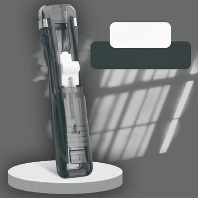 Nietmachine met drukclip, nietjesverwijderaar, bindmachine, tapedispenser, paperclips, kantoorartikelenset, bureaubenodigdheden zwart