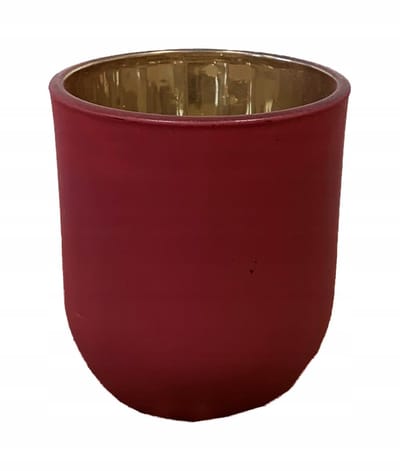 Concord - Glazen Theelichthouder - Rood - Cilinder - 10x7,5 cm