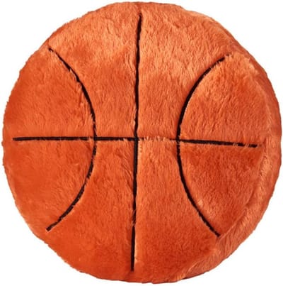 Daity 18' inch basketbal pluche kussen - pluizig en duurzaam gevuld voetbalkussen - balsporten - balkussen zacht en duurzaam sport speelgoed - bankkamerdecoratie zacht sport speelgoed cadeau (oranje)