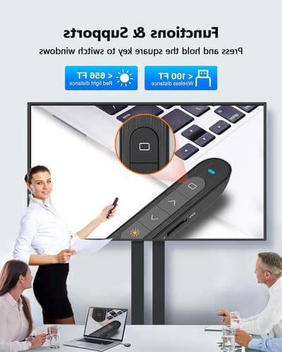 Draadloze Presentator met Laserpointer en Volume Controle voor Professionele Presentaties en Slides Advancer