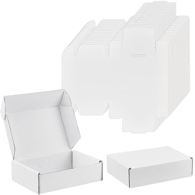 Dailygoods- Verzenddozen 30 stuks - Kleine Dozen 15 x 10 x 4 cm - Witte Golfkartonnen Dozen - Verpakkingsmateriaal - Duurzaam Karton - Ideaal voor Kleine Bedrijven - Verpakkingsdozen