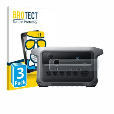 BROTECT - Screenprotector voor Anker SOLIX C2000 Gen 2 - Folie Beschermfolie Beschermglas matte 3 Stuks