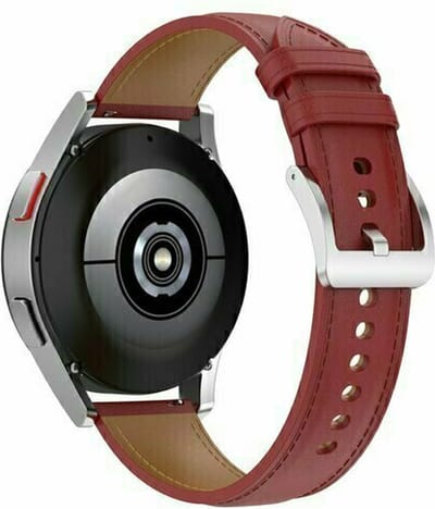 By Qubix - 22mm - Luxe leren bandje - Bordeaux - geschikt voor Huawei Watch 3 / 4 / 5 (pro) - 46mm & geschikt voor Huawei Watch GT / GT 2 / GT 3 (pro) / GT 4 (pro) / GT 5 (pro) / GT 6 (pro) 46mm / Ultimate / Ultimate 2