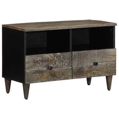 vidaXL - Tv-meubel - 70x33,5x46 - cm - massief - mangohout - lichtgrijs