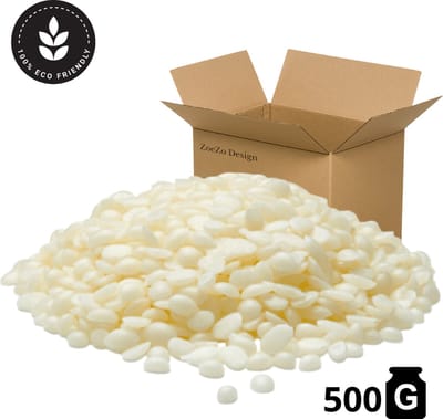 ZoeZo Bijenwas korrels 500 g - Kaarsen maken - Bijenwas wraps maken - Lippenbalsem maken - Wit