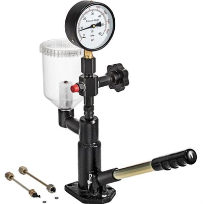 Testeur de Pression d'Injecteur Diesel, Testeur d'Injecteurs de Carburant avec Manomètre à Double Échelle pour Régler la Pression de l'Injecteur et Tester l'Injecteur Diesel