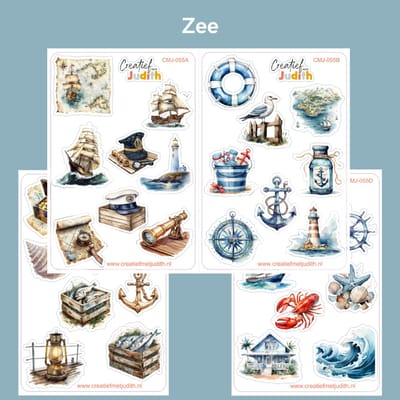Bullet Journal Stickers - Planner Agenda Stickers - Zee stickers - 4 stickervellen - Nautical - Scrapbook stickers - Deco stickers - zee Haven stickers - volwassenen en kinderen