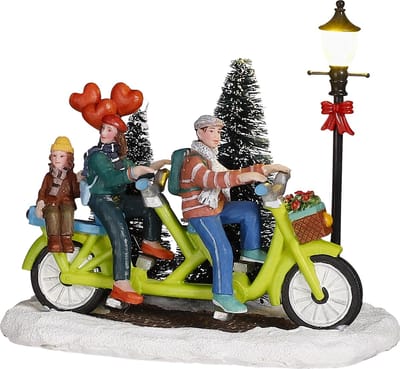 Luville - Tandem battery operated - l13xb8,5xh11cm - Kersthuisjes & Kerstdorpen