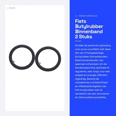 Dailygoods- Binnenband Butylrubber - 2 Stuks - Gebogen Amerikaans Ventiel - Geschikt voor Vouwfiets - Duurzaam - Goede Luchtdichtheid - Fietsband