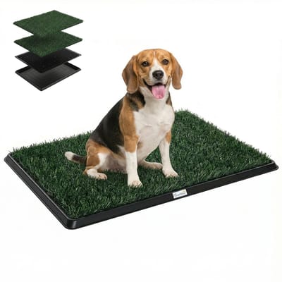PawHut Hondentoilet-Kunststof-76L x 50,5B x 3,5H cm-Zwart