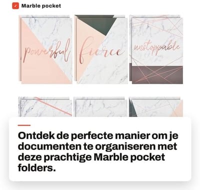 Zakmappen 12-pack - Marmeren Design - Motiverende Spreuken - Multifunctioneel - Hoge Kwaliteit - 12 x 23,5 cm - Documentmappen