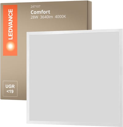 Ledvance LED Paneel Comfort Aluminium Wit 28W 3640lm - 840 Koel Wit | 60x60cm - UGR < 19.