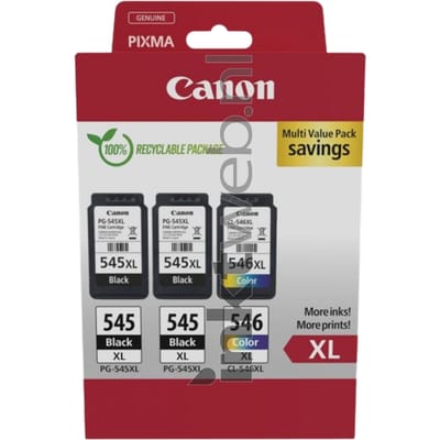 Canon Inktcartridge PG-545XL + PG-545XL + CL-546XL multipack Zwart + 3 kleuren Multipack Hoge capaciteit