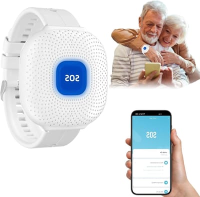 Oplaadbare SOS Paniekknop met WiFi voor Ouderen, Patiënten en Kinderen - Slimme Alarmhorloge Verbonden met Telefoon, Veiligheidsoplossing voor Thuisgebruik