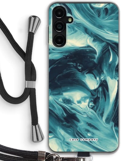 Case Company® - Hoesje met koord geschikt voor Samsung Galaxy A14 hoesje met Koord - Dreaming About Whales - Telefoonhoesje met Zwart Koord - Bescherming aan alle Kanten en Over de Schermrand