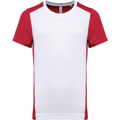 PROACT® Ecologisch sport-T-shirt in twee kleuren voor heren PA4014 - White / Red - 3XL