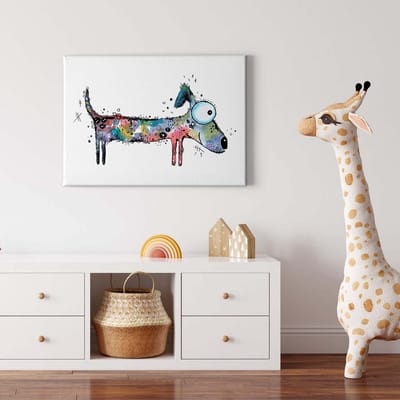 Canvas print DD123097 Happy Dog A.S. Création 0,7 x 0,5 m Kleurrijk Kantoor Hal/Gang Keuken Slaapkamer Woonkamer