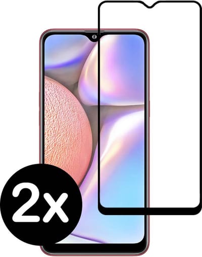 Smartphonica Samsung Galaxy A10s full cover tempered glass screenprotector van gehard glas met afgeronde hoeken - 2 stuks geschikt voor Samsung Galaxy A10s