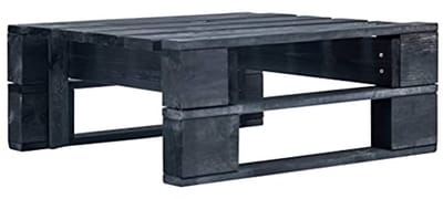 Houten Tuin Hocker Pallet Zwart - Luxe Voetenbank voor Tuin en Terras