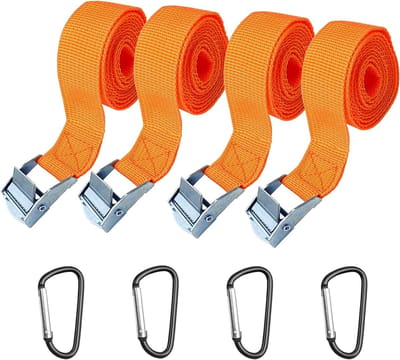 Korte Lashing Straps met Ratchet, 2cm x 1m Verstelbare Riemen voor Motorfietsen, Fietsen en Luggage met Haak en Hoge Spanning