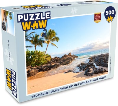Puzzel Tropische palmbomen op het strand van Maui - Legpuzzel - Puzzel 500 stukjes