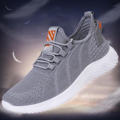 Nieuwe Herfst Sportschoenen Heren Ademend Mode Outdoor Heren Hardlopen Casual Studenten Trend Alles-match Joggingschoenen 44 gray