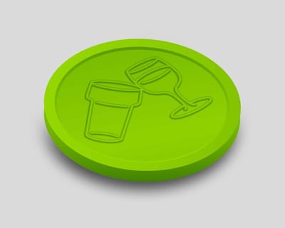 Reliëfmunten Bier en Wijn 29mm / Consumptiemunten / Betaalmunten (per 250 stuks) - LIME GROEN